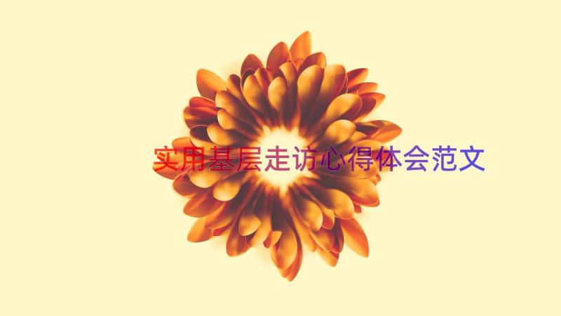 实用基层走访心得体会范文（17篇）