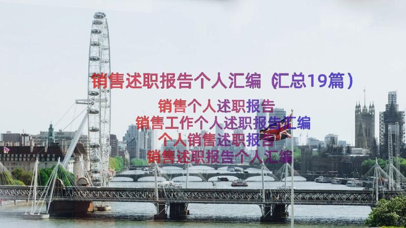 销售述职报告个人汇编（汇总19篇）