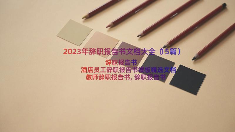 2023年辞职报告书文档大全（15篇）