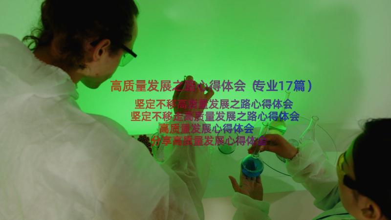 高质量发展之路心得体会（专业17篇）