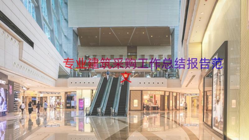 专业建筑采购工作总结报告范文（20篇）