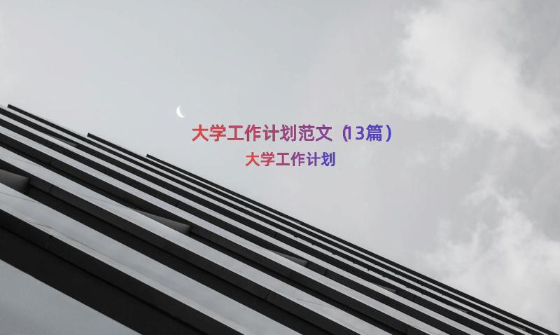 大学工作计划范文（13篇）