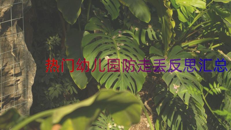 热门幼儿园防走丢反思（汇总16篇）