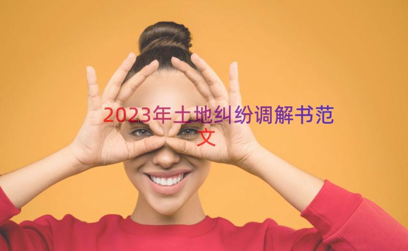 2023年土地纠纷调解书范文（14篇）