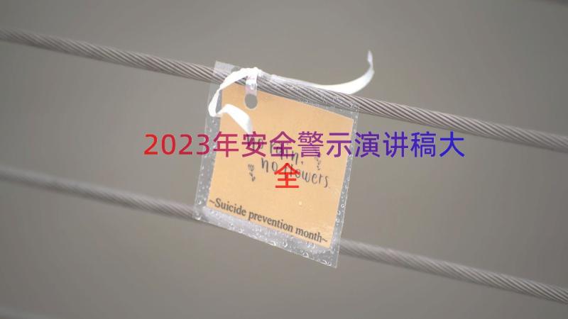 2023年安全警示演讲稿大全（14篇）