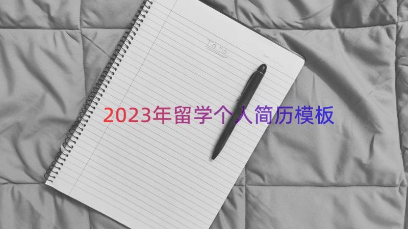 2023年留学个人简历（模板12篇）