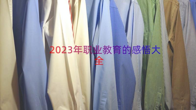 2023年职业教育的感悟大全（13篇）