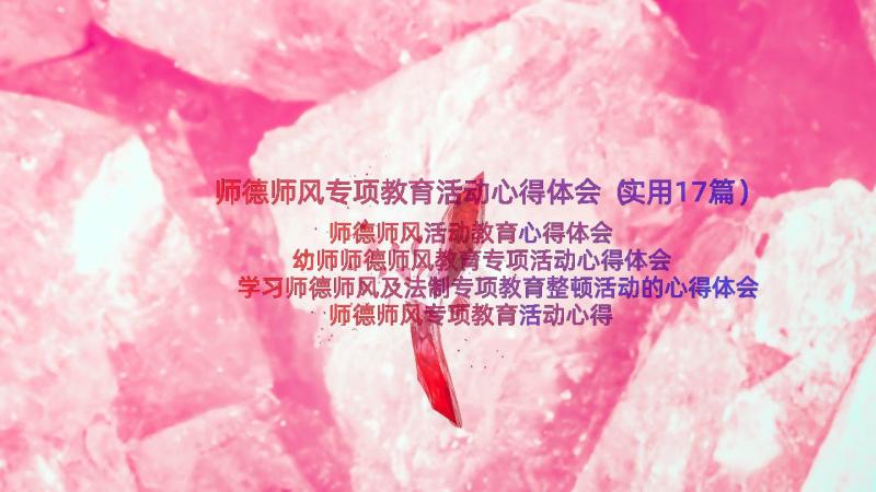 师德师风专项教育活动心得体会（实用17篇）