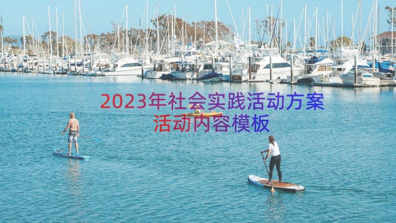 2023年社会实践活动方案活动内容（模板13篇）