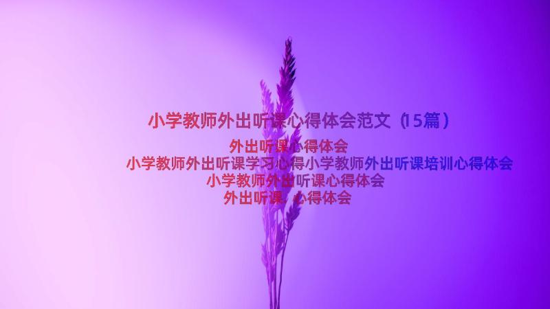 小学教师外出听课心得体会范文（15篇）