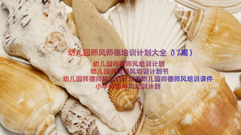 幼儿园师风师德培训计划大全（17篇）