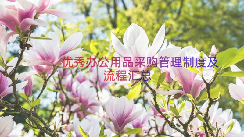 优秀办公用品采购管理制度及流程（汇总17篇）