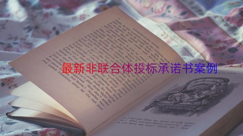 最新非联合体投标承诺书（案例15篇）