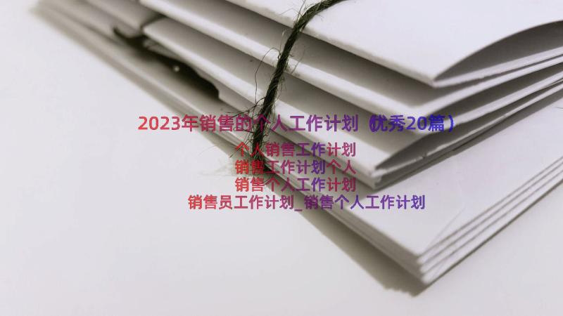 2023年销售的个人工作计划（优秀20篇）