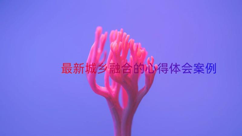 最新城乡融合的心得体会（案例15篇）