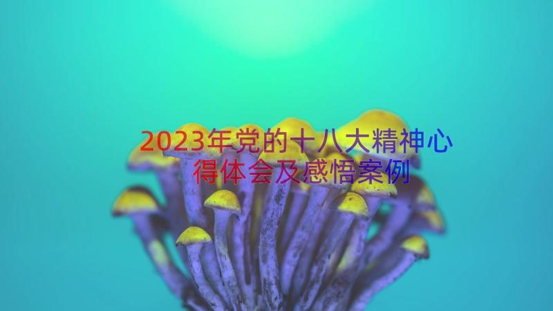 2023年党的十八大精神心得体会及感悟（案例18篇）