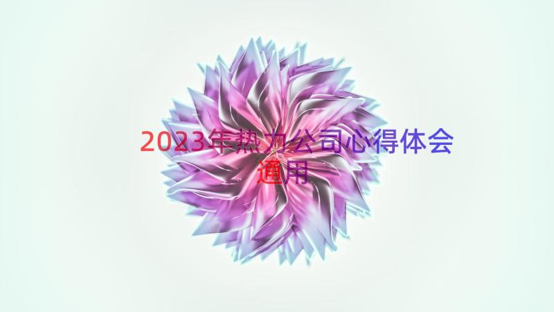 2023年热力公司心得体会（通用14篇）