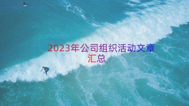 2023年公司组织活动文章（汇总12篇）