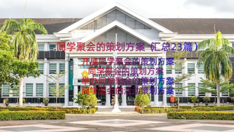 同学聚会的策划方案（汇总23篇）