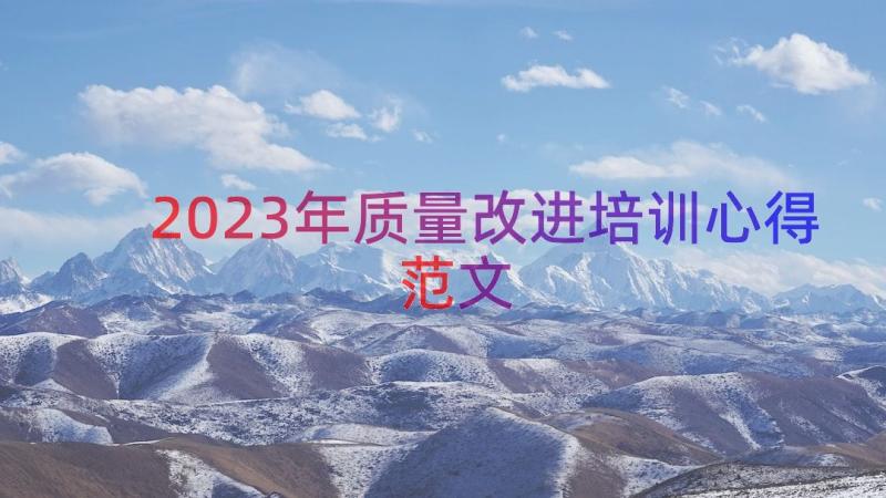 2023年质量改进培训心得范文（20篇）