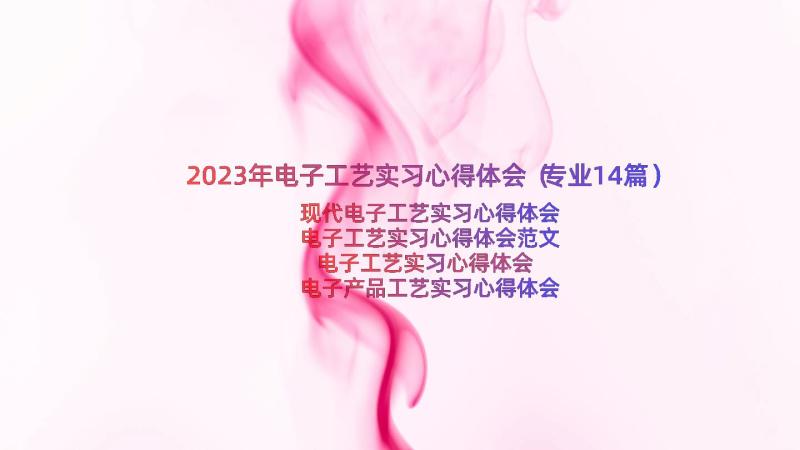 2023年电子工艺实习心得体会（专业14篇）