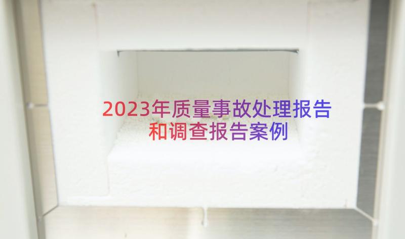 2023年质量事故处理报告和调查报告（案例19篇）