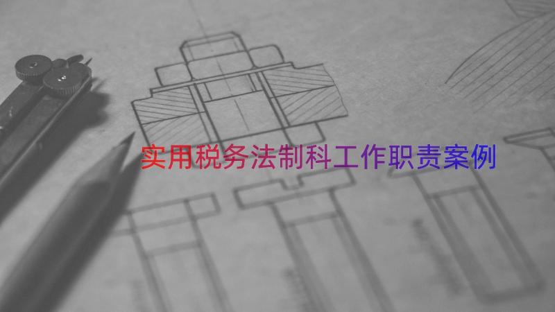 实用税务法制科工作职责（案例16篇）