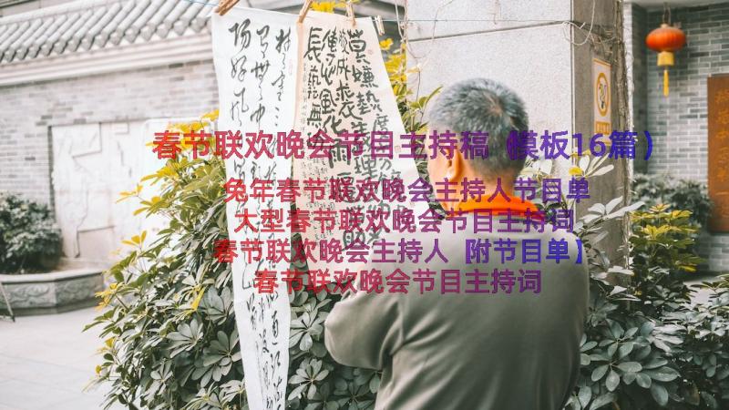 春节联欢晚会节目主持稿（模板16篇）