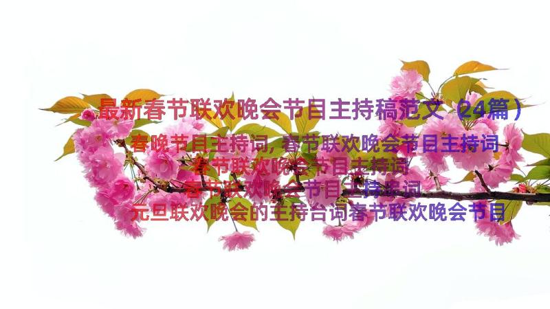 最新春节联欢晚会节目主持稿范文（24篇）