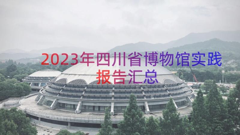 2023年四川省博物馆实践报告（汇总19篇）