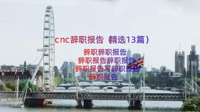 cnc辞职报告（精选13篇）