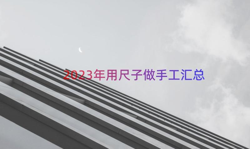 2023年用尺子做手工（汇总17篇）