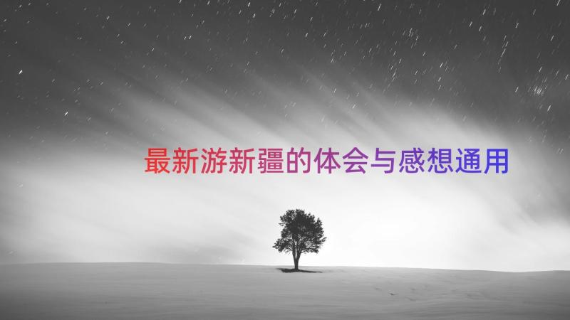 最新游新疆的体会与感想（通用13篇）