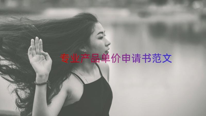 专业产品单价申请书范文（17篇）