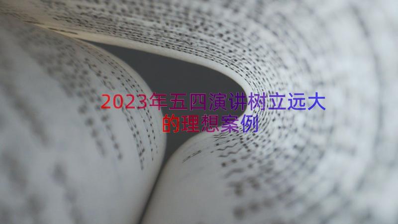 2023年五四演讲树立远大的理想（案例16篇）