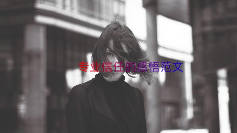 专业信任的感悟范文（19篇）