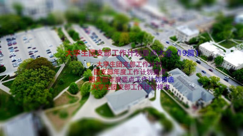 大学生团支部工作计划要点大全（19篇）