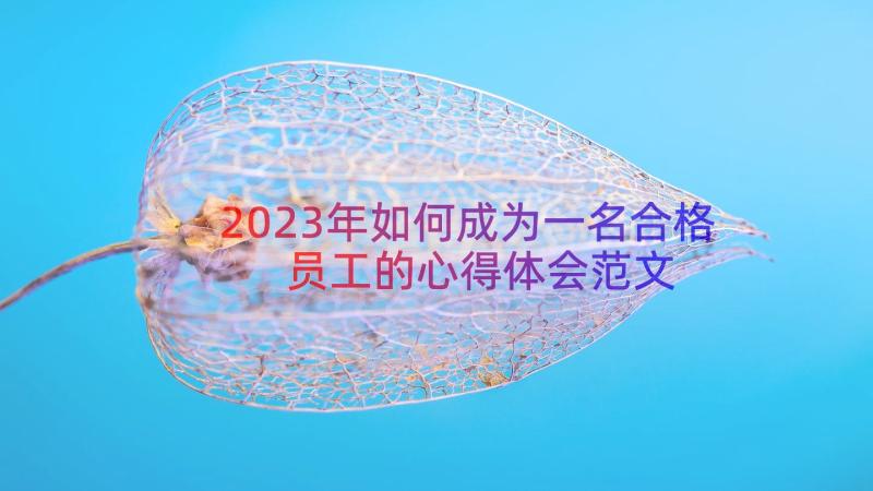 2023年如何成为一名合格员工的心得体会范文（13篇）