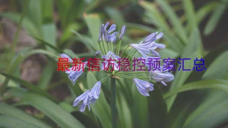 最新信访稳控预案（汇总16篇）