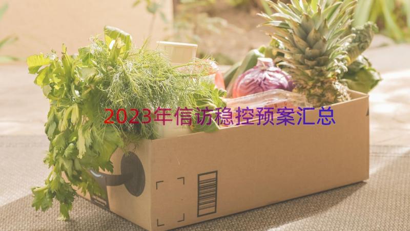 2023年信访稳控预案（汇总18篇）