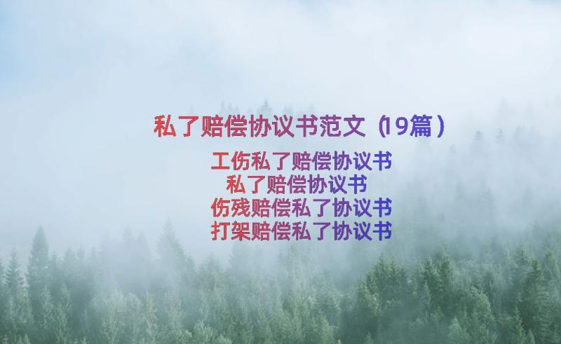 私了赔偿协议书范文（19篇）