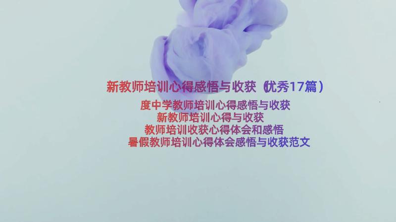 新教师培训心得感悟与收获（优秀17篇）