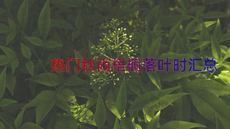 热门秋雨梧桐落叶时（汇总14篇）