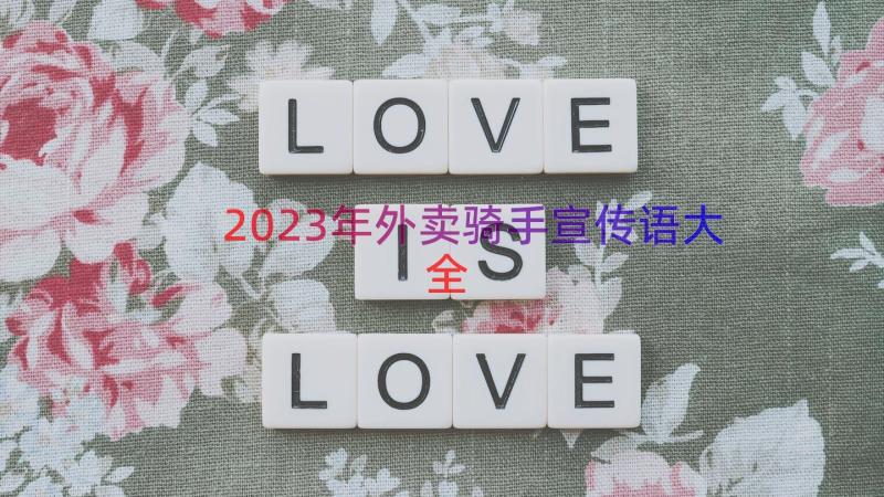 2023年外卖骑手宣传语大全（13篇）