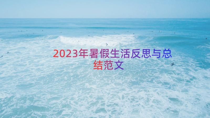 2023年暑假生活反思与总结范文（13篇）