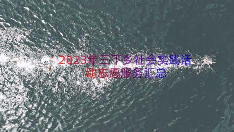 2023年三下乡社会实践活动志愿服务（汇总13篇）