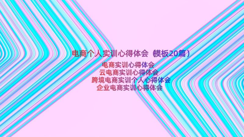 电商个人实训心得体会（模板20篇）