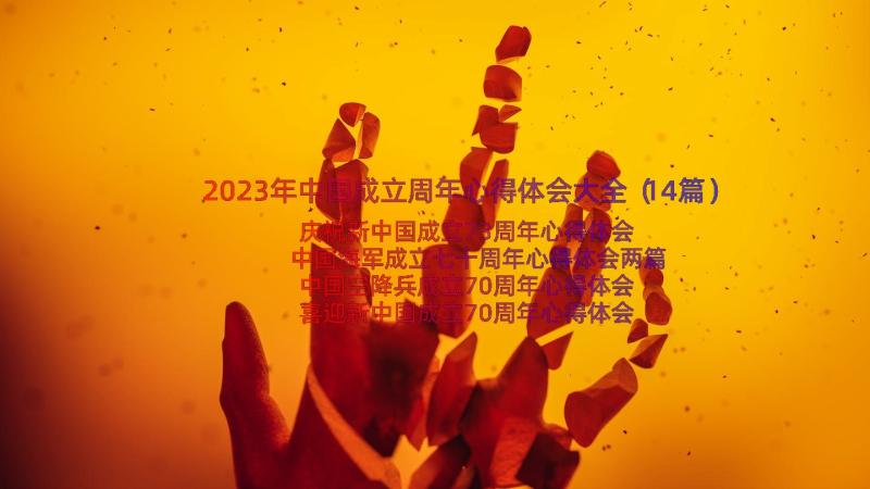 2023年中国成立周年心得体会大全（14篇）