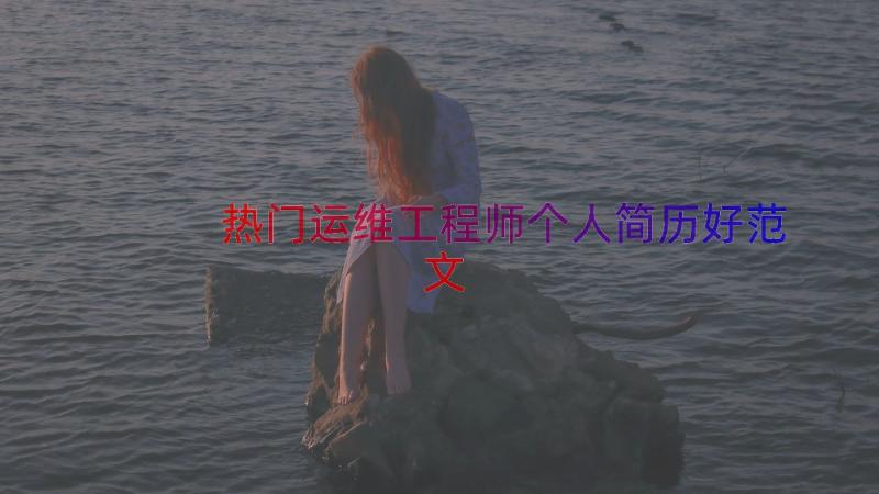 热门运维工程师个人简历好范文（15篇）