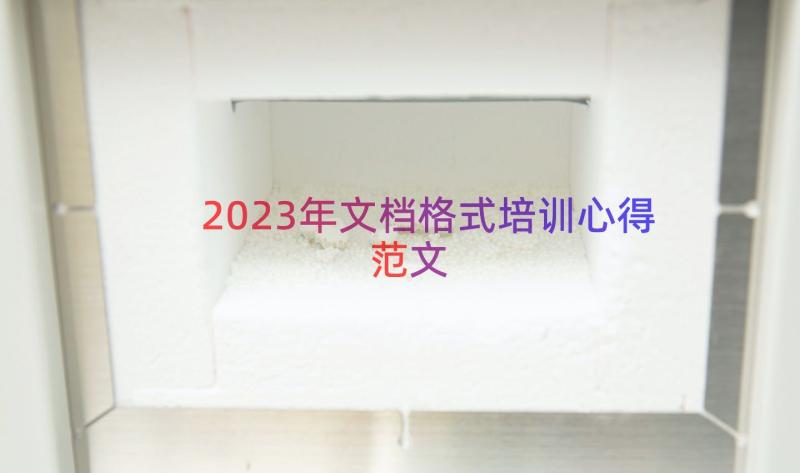 2023年文档格式培训心得范文（13篇）